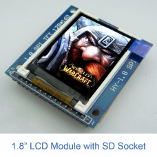1.8" Serial 128X160 SPI TFT LCD Module Display + PCB Adapter with SD Socket
